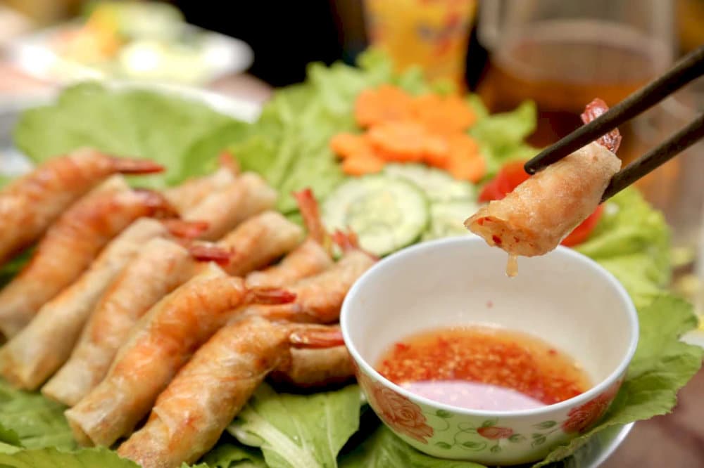 Fried shrimp roll can be a fun afternoon snack 